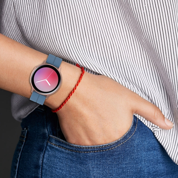 20mm Universal Flat Head Groove Folding Black Buckle Silicone Watch Band(Wine Red) - Smart Wear by PMC TechLife | Online Shopping South Africa | PMC TechLife