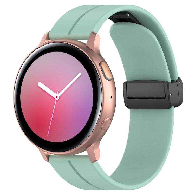 22mm Universal Flat Head Groove Folding Black Buckle Silicone Watch Band(Teal) - Smart Wear by PMC TechLife | Online Shopping South Africa | PMC TechLife
