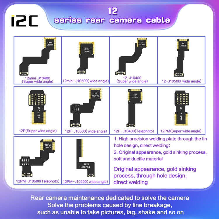 For iPhone 12 Pro Max J10500 i2C Back Facing Telephoto Camera Cable - Flex Cable by i2C | Online Shopping South Africa | PMC TechLife | Buy Now Pay Later Mobicred