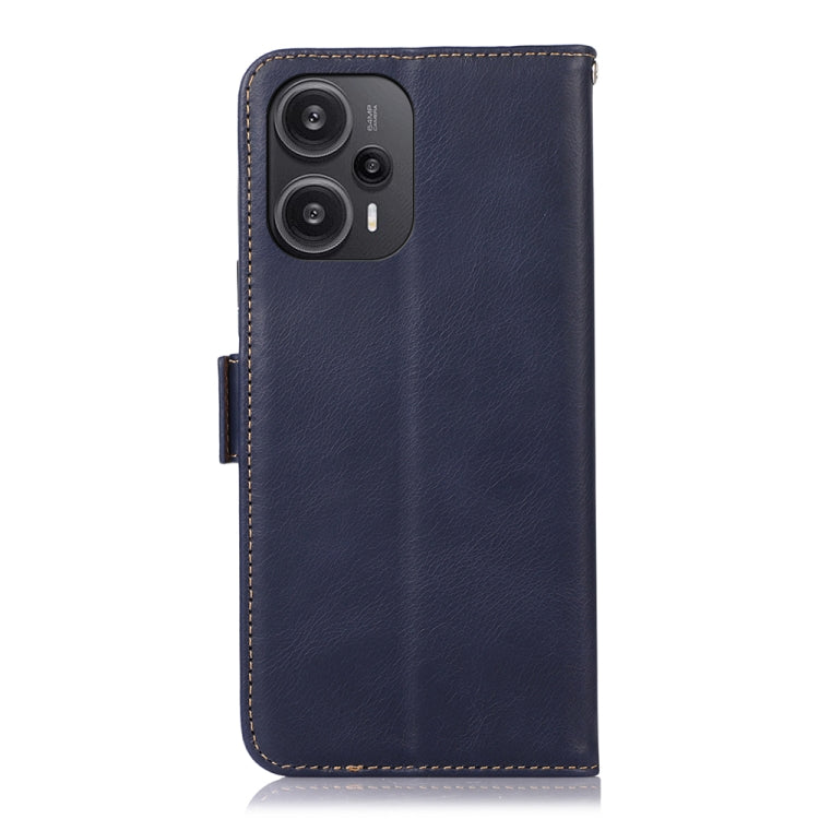 For Xiaomi Redmi Note 12 Turbo 5G Crazy Horse Top Layer Cowhide Leather Phone Case(Blue) - Xiaomi Cases by PMC TechLife | Online Shopping South Africa | PMC TechLife