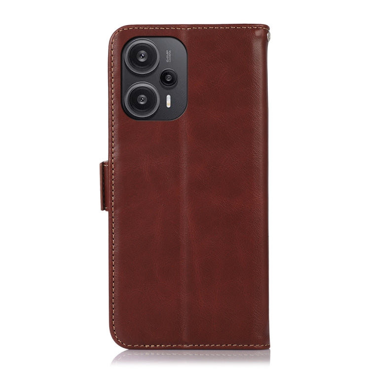 For Xiaomi Redmi Note 12 Turbo 5G Crazy Horse Top Layer Cowhide Leather Phone Case(Brown) - Xiaomi Cases by PMC TechLife | Online Shopping South Africa | PMC TechLife