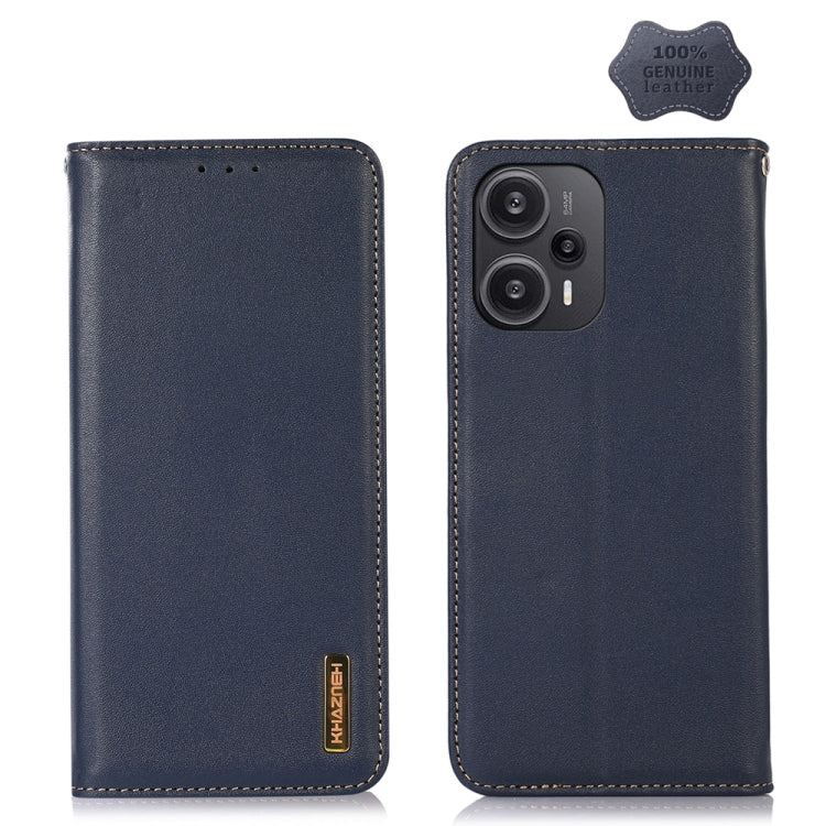 For Xiaomi Redmi Note 12 Turbo 5G KHAZNEH Nappa Top Layer Cowhide Leather Phone Case(Blue) - Xiaomi Cases by PMC TechLife | Online Shopping South Africa | PMC TechLife