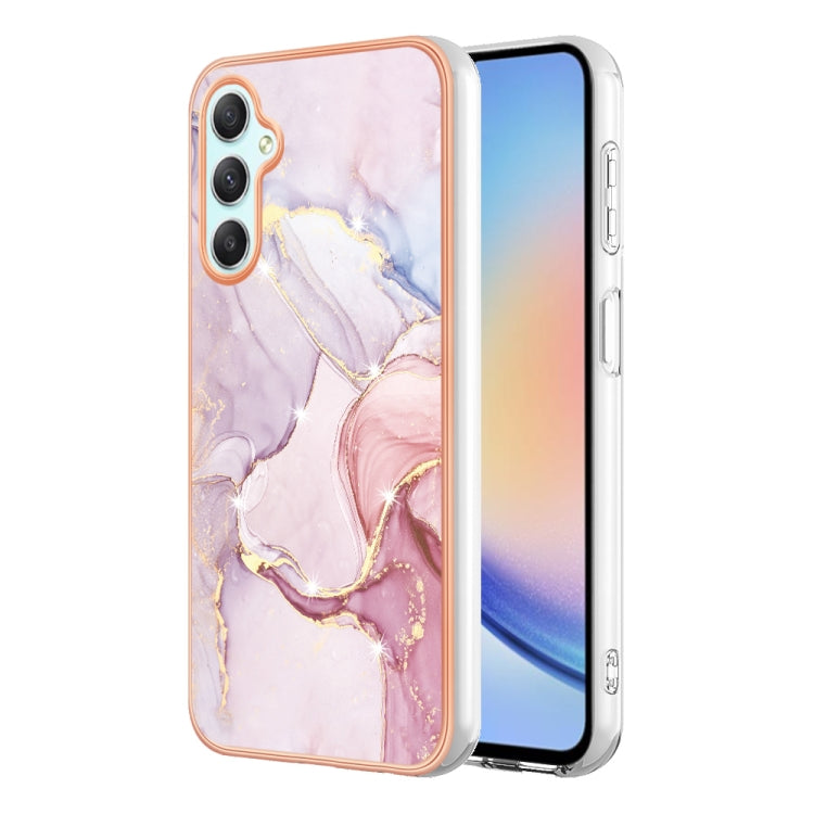 For Samsung Galaxy A24 Electroplating Marble Dual-side IMD Phone Case(Rose Gold 005) - free shipping - PMC TechLife - Order now!