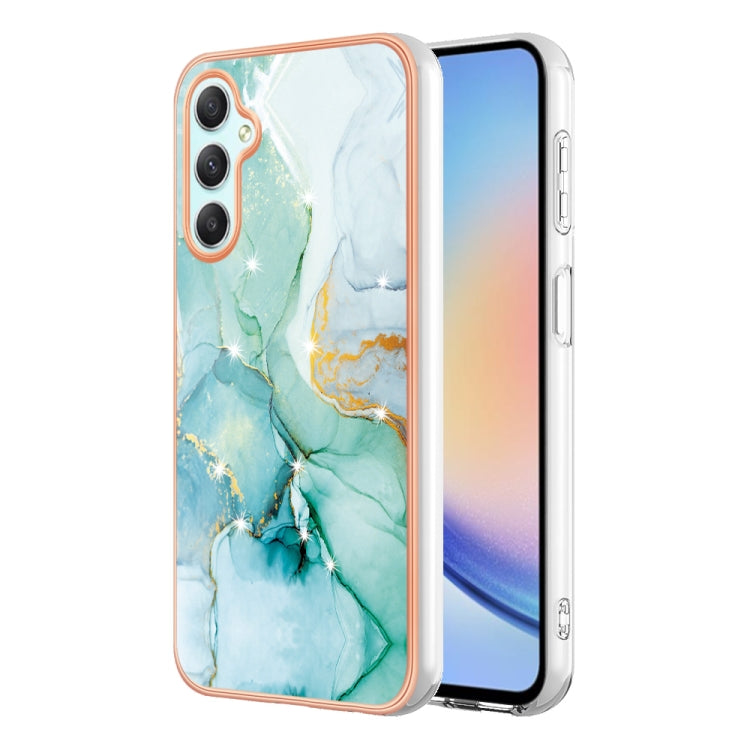 For Samsung Galaxy A24 Electroplating Marble Dual-side IMD Phone Case(Green 003) - free shipping - PMC TechLife - Order now!