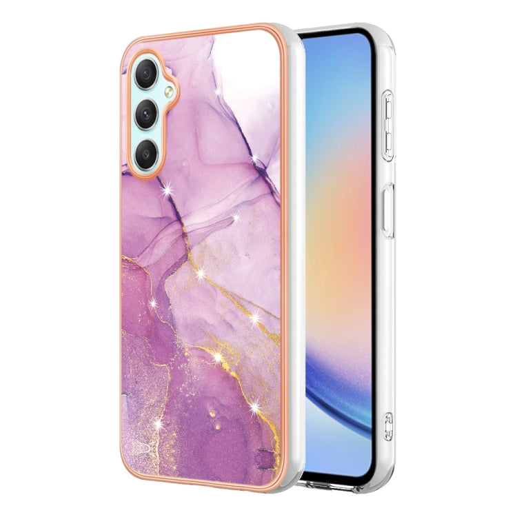 For Samsung Galaxy A24 Electroplating Marble Dual-side IMD Phone Case(Purple 001) - free shipping - PMC TechLife - Order now!