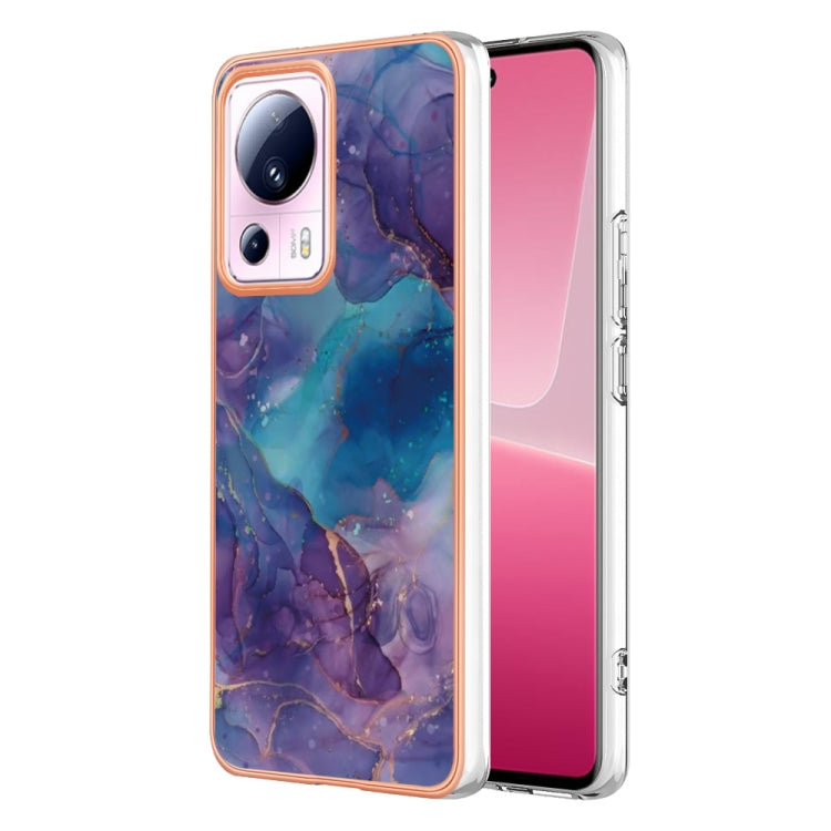 For Xiaomi 13 Lite 5G Electroplating Marble Dual-side IMD Phone Case(Purple 016) - free shipping - PMC TechLife - Order now!