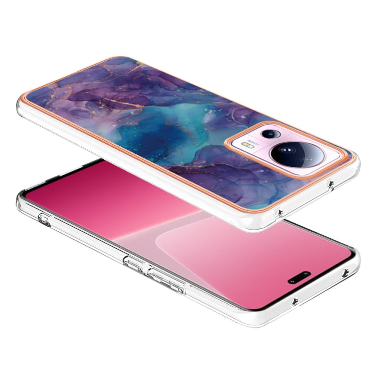 For Xiaomi 13 Lite 5G Electroplating Marble Dual-side IMD Phone Case(Purple 016) - free shipping - PMC TechLife - Order now!
