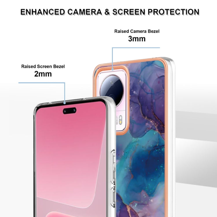 For Xiaomi 13 Lite 5G Electroplating Marble Dual-side IMD Phone Case(Purple 016) - free shipping - PMC TechLife - Order now!