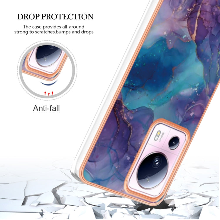 For Xiaomi 13 Lite 5G Electroplating Marble Dual-side IMD Phone Case(Purple 016) - free shipping - PMC TechLife - Order now!