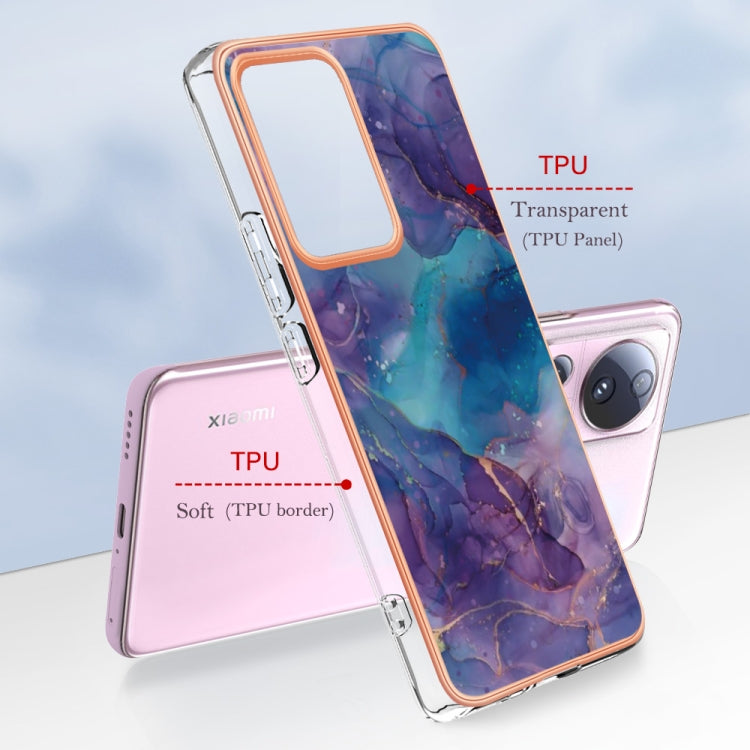 For Xiaomi 13 Lite 5G Electroplating Marble Dual-side IMD Phone Case(Purple 016) - free shipping - PMC TechLife - Order now!