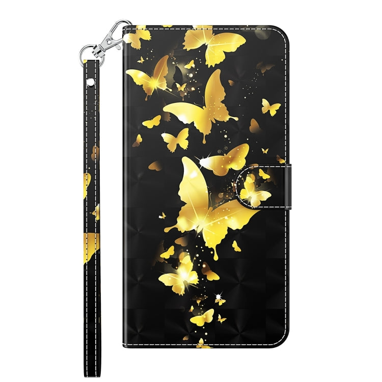 For Xiaomi Redmi Note 12 4G Global 3D Painting Pattern Flip Leather Phone Case(Gold Butterfly) - free shipping - PMC TechLife - Order now!