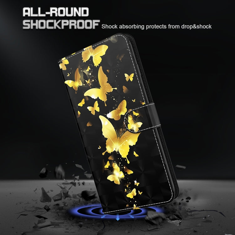 For Xiaomi Redmi Note 12 4G Global 3D Painting Pattern Flip Leather Phone Case(Gold Butterfly) - free shipping - PMC TechLife - Order now!