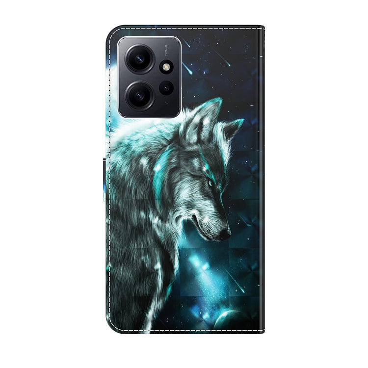 For Xiaomi Redmi Note 12 4G Global 3D Painting Pattern Flip Leather Phone Case(Wolf) - Note 12 Cases by PMC Jewellery | Online Shopping South Africa | PMC Jewellery