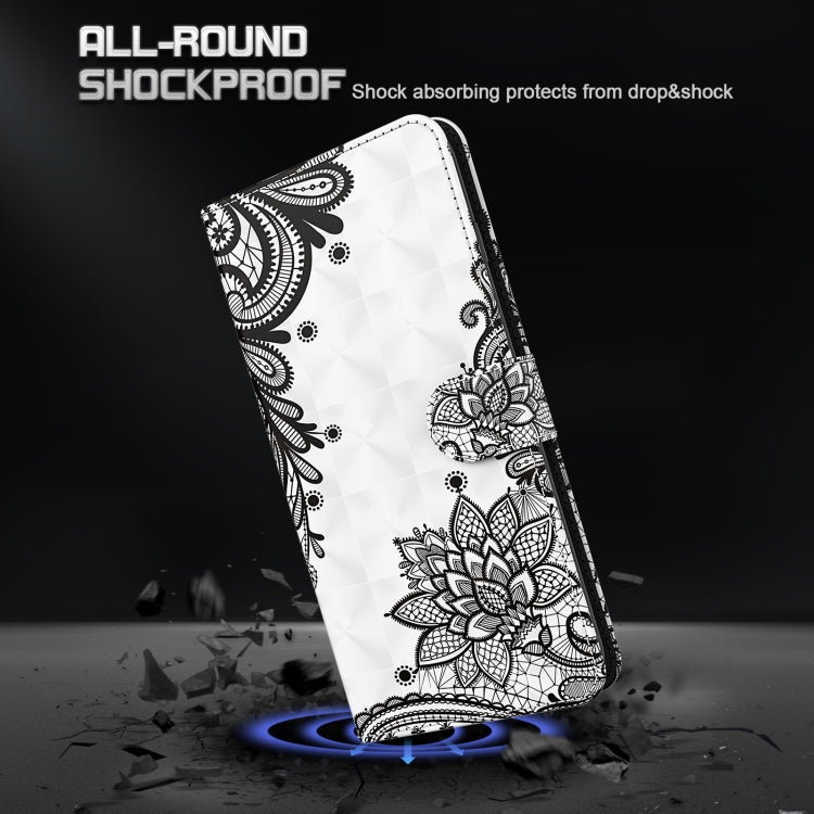 For Xiaomi Redmi Note 12 4G Global 3D Painting Pattern Flip Leather Phone Case(Diagonal Black Flower) - free shipping - PMC TechLife - Order now!