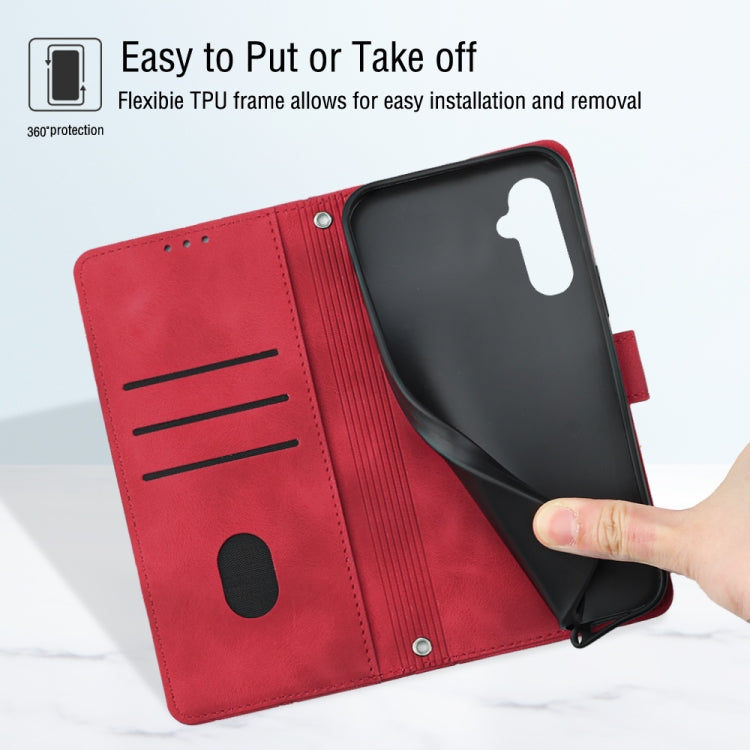 For Samsung Galaxy M14 5G Skin-feel Embossed Leather Phone Case(Red) - free shipping - PMC TechLife - Order now!
