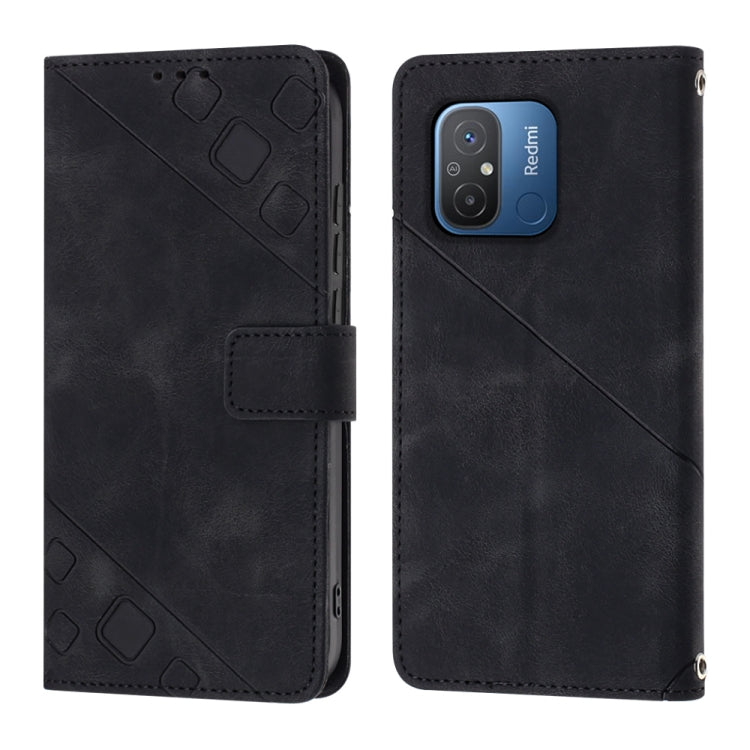 For Xiaomi Poco C55 / Redmi 12C / 11A Skin-feel Embossed Leather Phone Case(Black) - free shipping - PMC TechLife - Order now!