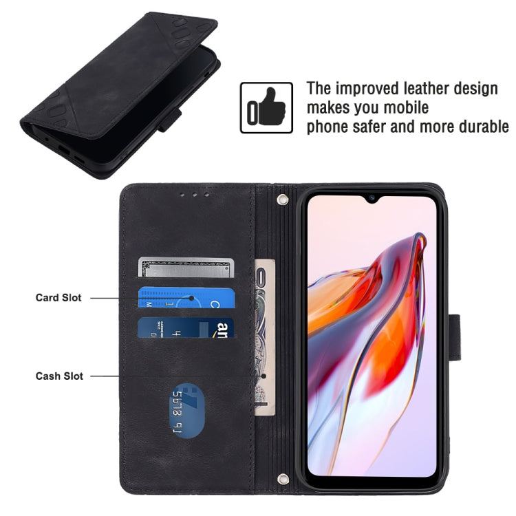 For Xiaomi Poco C55 / Redmi 12C / 11A Skin-feel Embossed Leather Phone Case(Black) - free shipping - PMC TechLife - Order now!