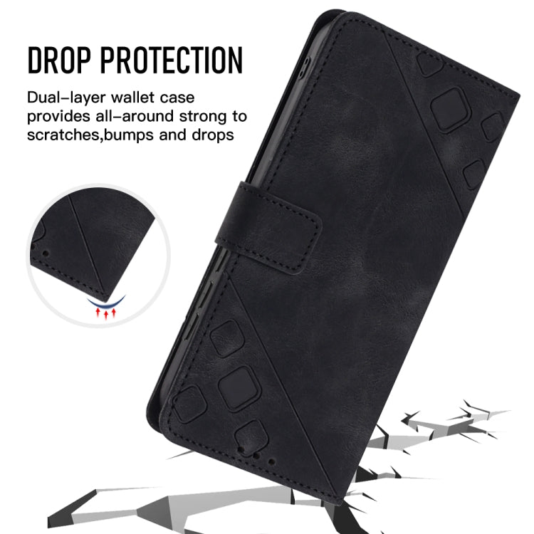 For Xiaomi Poco C55 / Redmi 12C / 11A Skin-feel Embossed Leather Phone Case(Black) - free shipping - PMC TechLife - Order now!