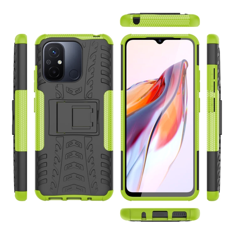 For Xiaomi Redmi 12C Tire Texture TPU + PC Phone Case with Holder(Green) - free shipping - PMC TechLife - Order now!
