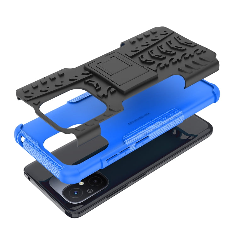 For Xiaomi Redmi 12C Tire Texture TPU + PC Phone Case with Holder(Blue) - free shipping - PMC TechLife - Order now!