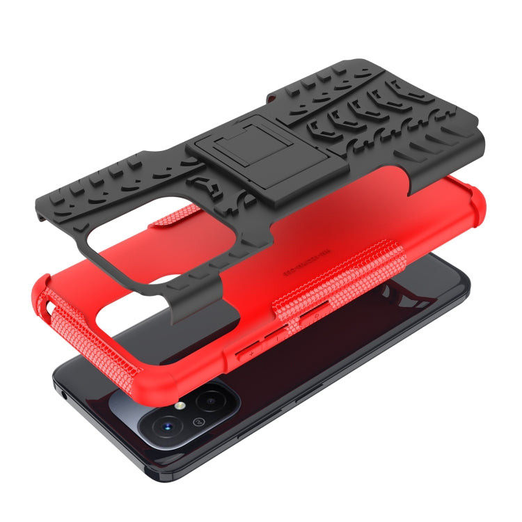 For Xiaomi Redmi 12C Tire Texture TPU + PC Phone Case with Holder(Red) - free shipping - PMC TechLife - Order now!
