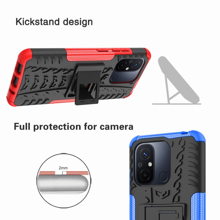 For Xiaomi Redmi 12C Tire Texture TPU + PC Phone Case with Holder(Red) - free shipping - PMC TechLife - Order now!