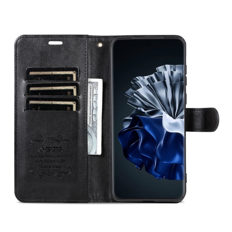 For Huawei P60 / P60 Pro AZNS Sheepskin Texture Flip Leather Phone Case(Black) - Huawei Cases by AZNS | Online Shopping South Africa | PMC TechLife | Buy Now Pay Later Mobicred