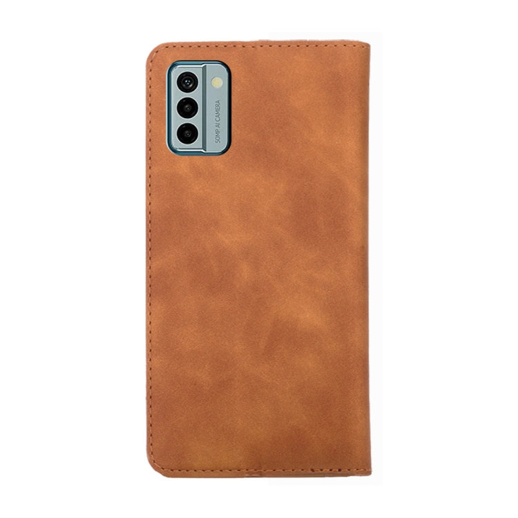 For Nokia G22 Skin Feel Magnetic Horizontal Flip Leather Phone Case(Light Brown) - Nokia Cases by PMC Jewellery | Online Shopping South Africa | PMC Jewellery