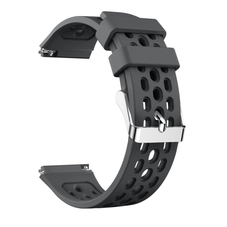 For Huawei Watch GT 2e Solid Color Round Hole Silicone Watch Band(Grey) - Smart Wear by PMC TechLife | Online Shopping South Africa | PMC TechLife