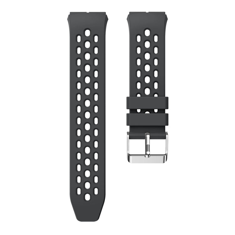 For Huawei Watch GT 2e Solid Color Round Hole Silicone Watch Band(Grey) - Smart Wear by PMC TechLife | Online Shopping South Africa | PMC TechLife