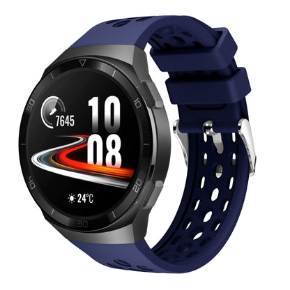 For Huawei Watch GT 2e Solid Color Round Hole Silicone Watch Band(Midnight Blue) - Smart Wear by PMC Jewellery | Online Shopping South Africa | PMC Jewellery