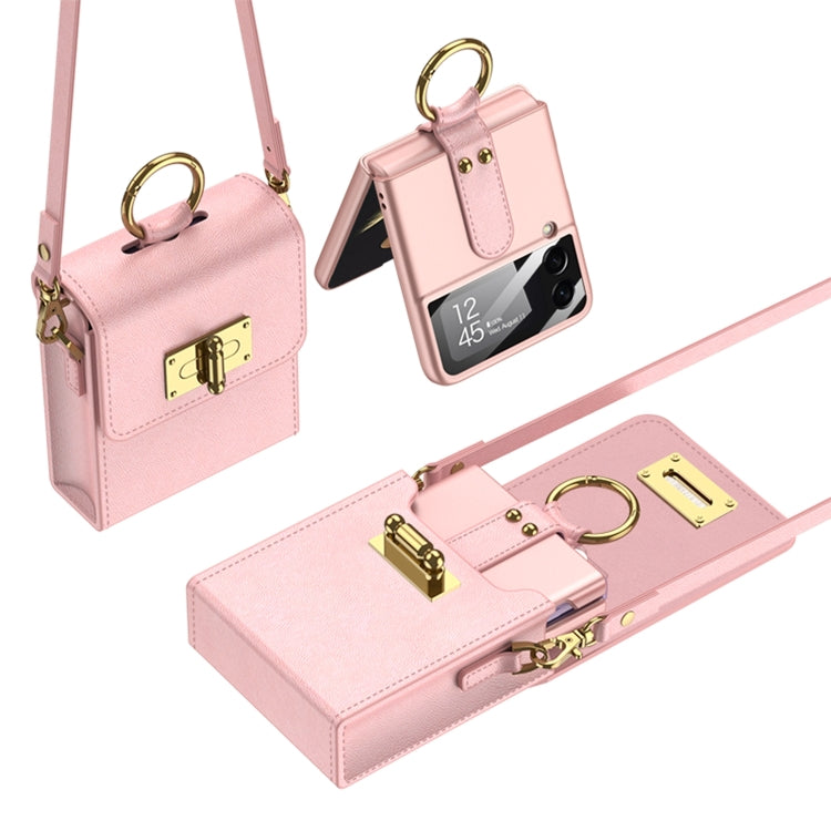 GKK Mini Backpack Plain Phone Bag + Phone Case with Ring For Samsung Galaxy Z Flip4 5G(Pink) - Galaxy Z Flip4 5G Cases by GKK | Online Shopping South Africa | PMC TechLife | Buy Now Pay Later Mobicred
