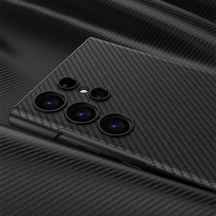 For Samsung Galaxy S23 Ultra 5G GKK Triumph Ultra-Thin Plain Leather Phone Case with Holder(Black) - free shipping - PMC TechLife - Order now!