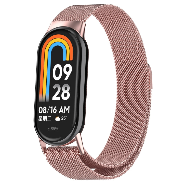 For Xiaomi Mi Band 8 Milanese Metal Watch Band(Rose Pink) - Smart Wear by PMC Jewellery | Online Shopping South Africa | PMC Jewellery