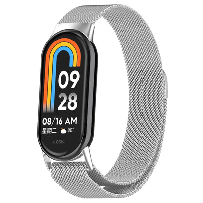 For Xiaomi Mi Band 8 Milanese Metal Watch Band(Silver) - Smart Wear by PMC Jewellery | Online Shopping South Africa | PMC Jewellery