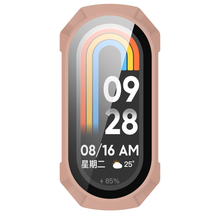 For Xiaomi Mi Band 8 PC + Tempered Glass Integrated Protective Watch Case(Pink) - Smart Wear by PMC TechLife | Online Shopping South Africa | PMC TechLife