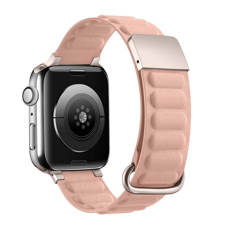 Magnetic Reverse Buckle Watch Band For Apple Watch Series 8&7 41mm(Pink) - Smart Wear by PMC TechLife | Online Shopping South Africa | PMC TechLife
