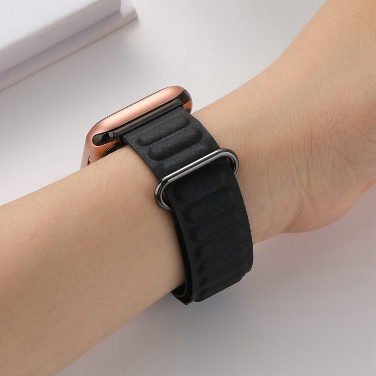 Magnetic Reverse Buckle Watch Band For Apple Watch Series 8&7 41mm(Black) - Smart Wear by PMC TechLife | Online Shopping South Africa | PMC TechLife
