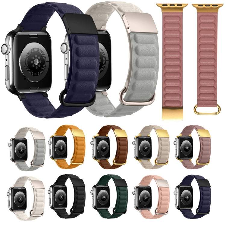 Magnetic Reverse Buckle Watch Band For Apple Watch Series 8&7 41mm(Cedar Green) - Smart Wear by PMC TechLife | Online Shopping South Africa | PMC TechLife