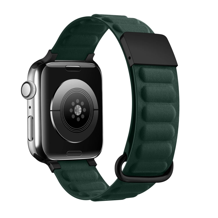 Magnetic Reverse Buckle Watch Band For Apple Watch Series 8&7 45mm(Cedar Green) - Smart Wear by PMC TechLife | Online Shopping South Africa | PMC TechLife