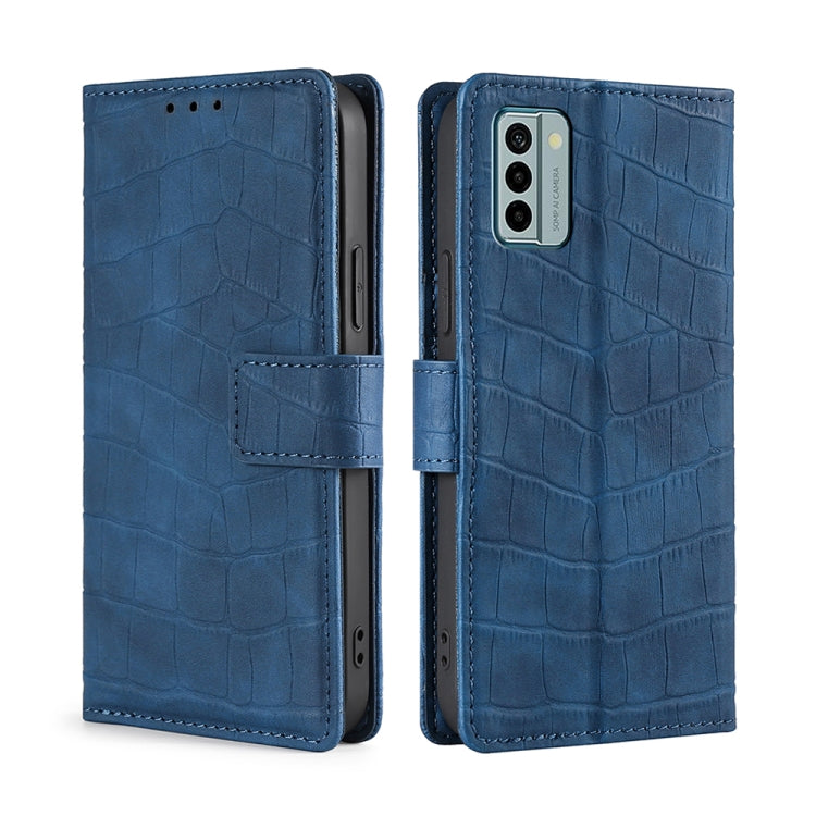 For Nokia G22 Skin Feel Crocodile Magnetic Clasp Leather Phone Case(Blue) - free shipping - PMC TechLife - Order now!