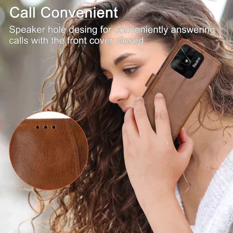For Xiaomi Redmi 12C Oil Skin Zipper Wallet Leather Phone Case(Brown) - free shipping - PMC TechLife - Order now!