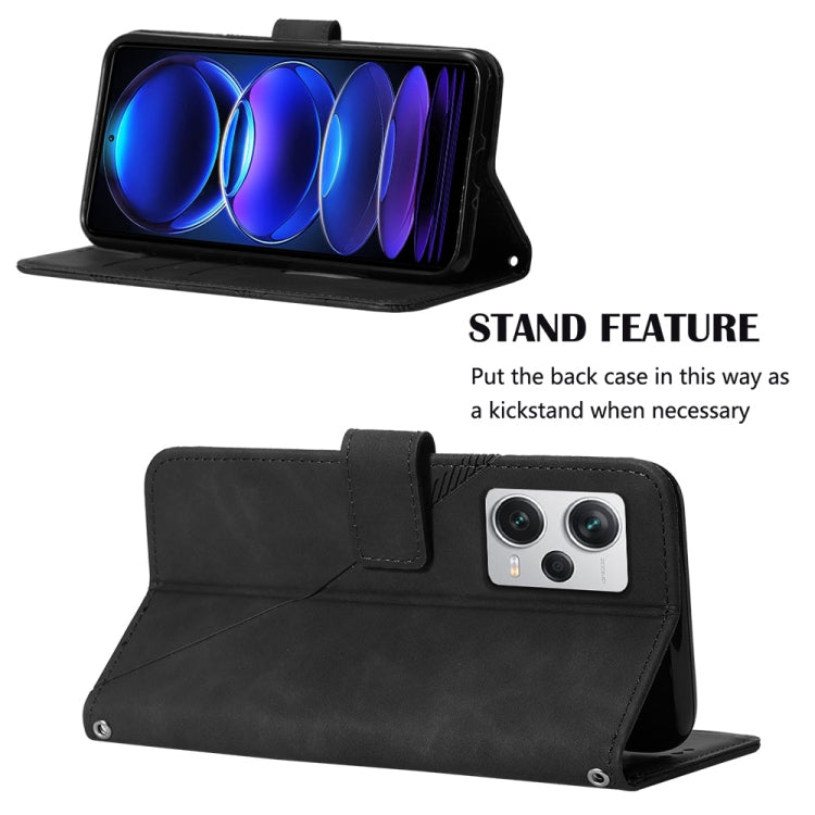 For Xiaomi Redmi Note 12 Pro+ 5G Global Crossbody 3D Embossed Flip Leather Phone Case(Black) - free shipping - PMC TechLife - Order now!