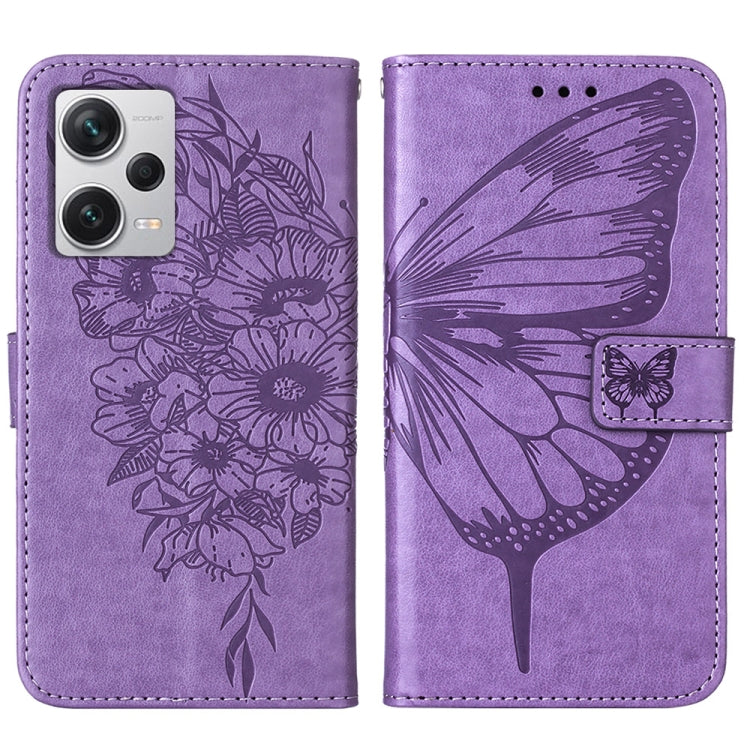 For Xiaomi Redmi Note 12 Pro+ 5G / Note 12 Explorer Embossed Butterfly Leather Phone Case(Light Purple) - free shipping - PMC TechLife - Order now!