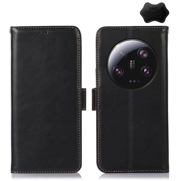For Xiaomi 13 Ultra Crazy Horse Top Layer Cowhide Leather Phone Case(Black) - Xiaomi Cases by PMC TechLife | Online Shopping South Africa | PMC TechLife | Buy Now Pay Later Mobicred