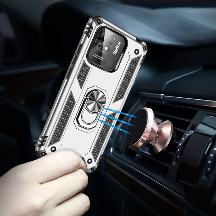 For Xiaomi Redmi 12C / 11A Shockproof TPU + PC Phone Case with Holder(Silver) - free shipping - PMC TechLife - Order now!