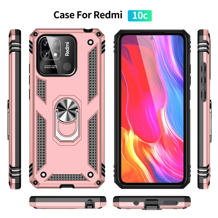 For Xiaomi Redmi 12C / 11A Shockproof TPU + PC Phone Case with Holder(Rose Gold) - free shipping - PMC TechLife - Order now!