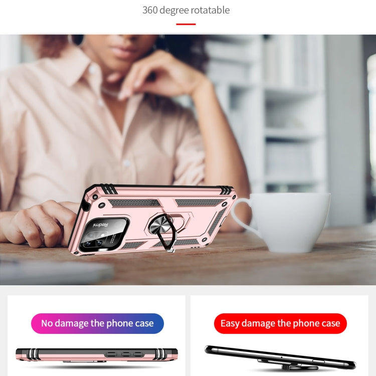 For Xiaomi Redmi 12C / 11A Shockproof TPU + PC Phone Case with Holder(Rose Gold) - free shipping - PMC TechLife - Order now!