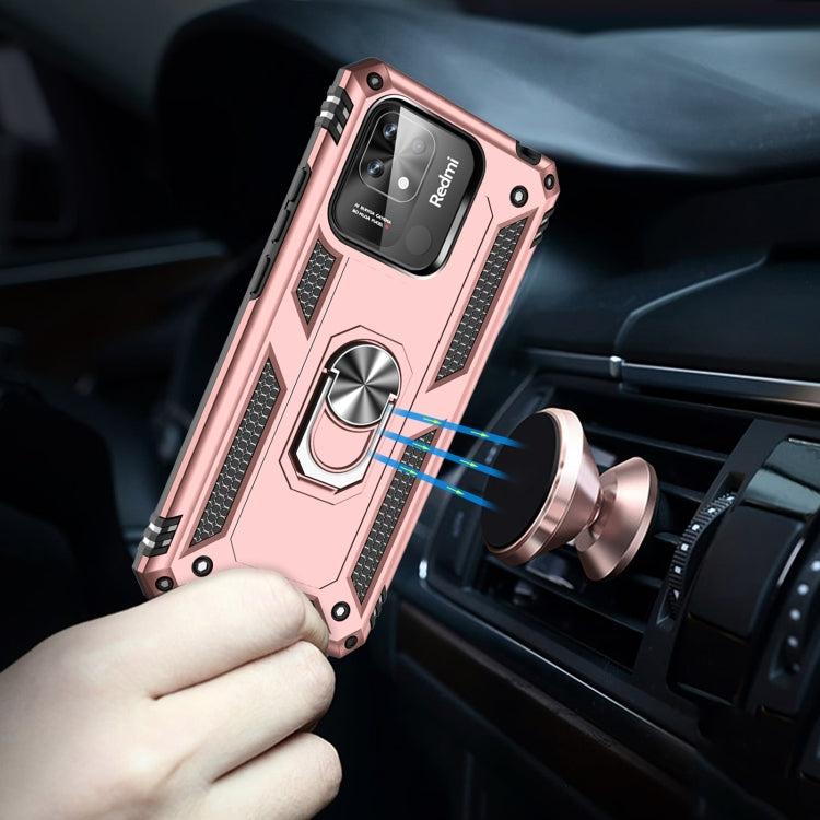 For Xiaomi Redmi 12C / 11A Shockproof TPU + PC Phone Case with Holder(Rose Gold) - free shipping - PMC TechLife - Order now!
