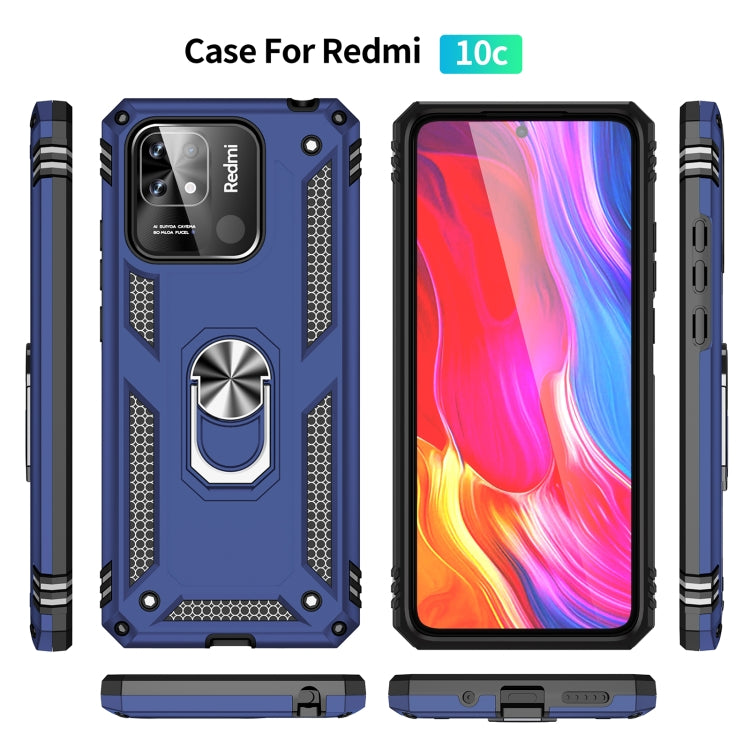 For Xiaomi Redmi 12C / 11A Shockproof TPU + PC Phone Case with Holder(Blue) - free shipping - PMC TechLife - Order now!